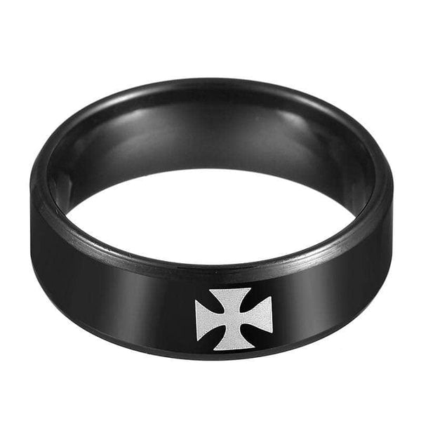 Bague Templiers En Acier Inoxydable - Croix, épées Croisées Et Diamant Central - Style Médiéval, Pour Hommes Et Femmes, Motards, Collectionneurs