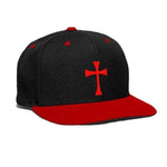 Casquette Templier Croix Templière Rouge Noir